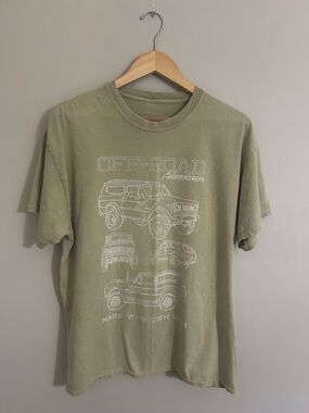PacSun Olive Green Off-Road Graphic Short Sleeve Tee